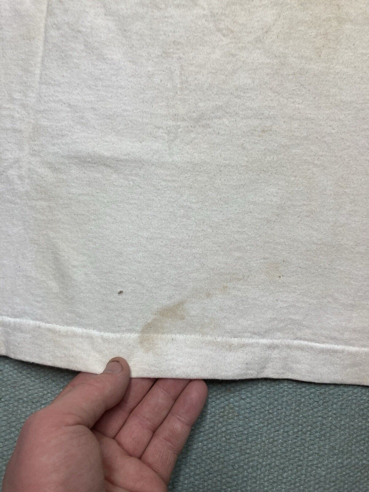 Fruit Of The Loom × Vintage Vtg blank white t shirt stained grunge fruit of the loom XL Size US XL / EU 56 / 4 - 9 Thumbnail
