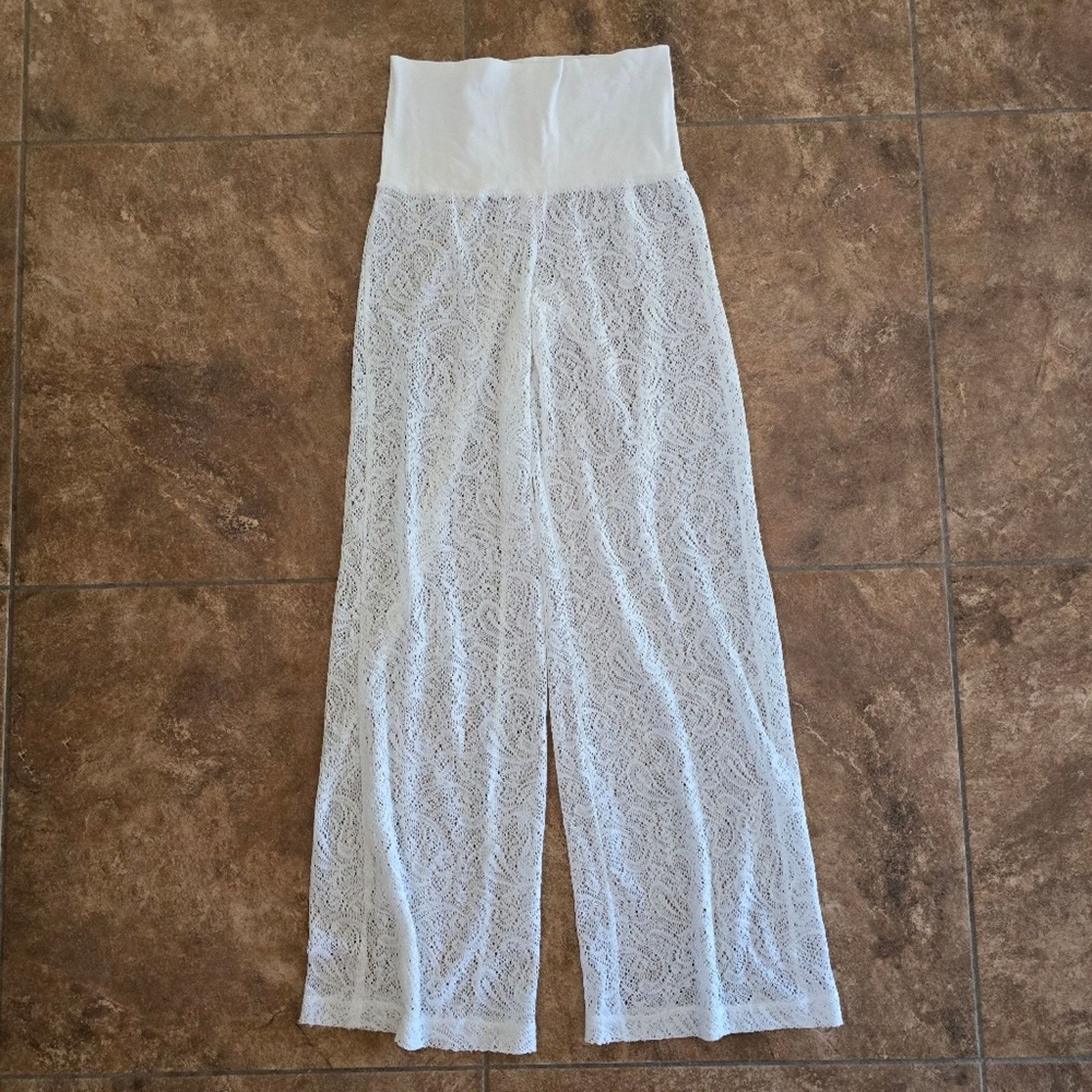 Other White | XHLN | Laced Wide Leg Pant Size 27" / US 4 / IT 40 - 1 Thumbnail