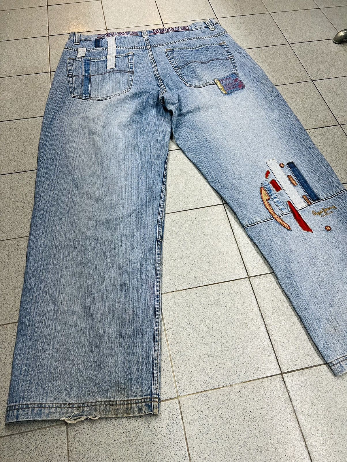 Pepe Jeans Vintage Y2K Pepe UK Goldseries Super Baggy Skater Jeans Size US 42 / EU 58 - 19 Thumbnail