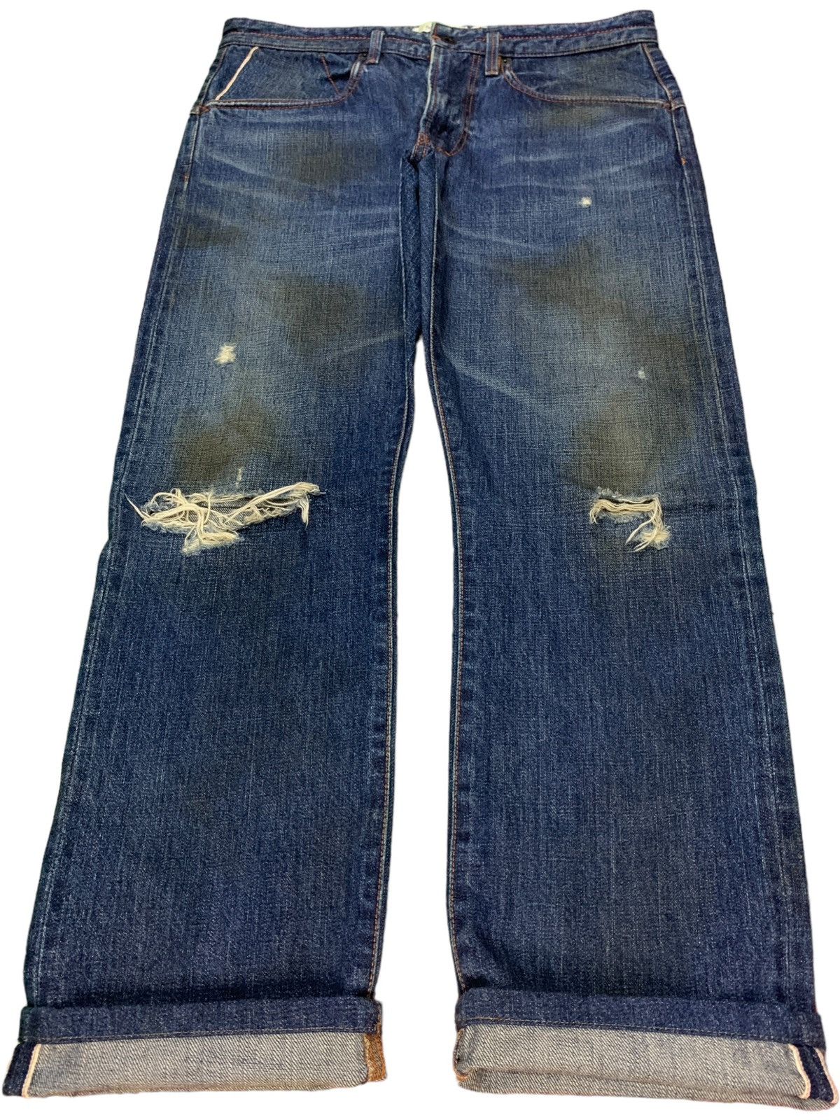 Japanese Brand × KIJIMA TAKAYUKI × Nonnative SALES🔥Vintage Japanese Selvedge Mud Wash Loose Jeans Size US 34 / EU 50 - 1 Thumbnail