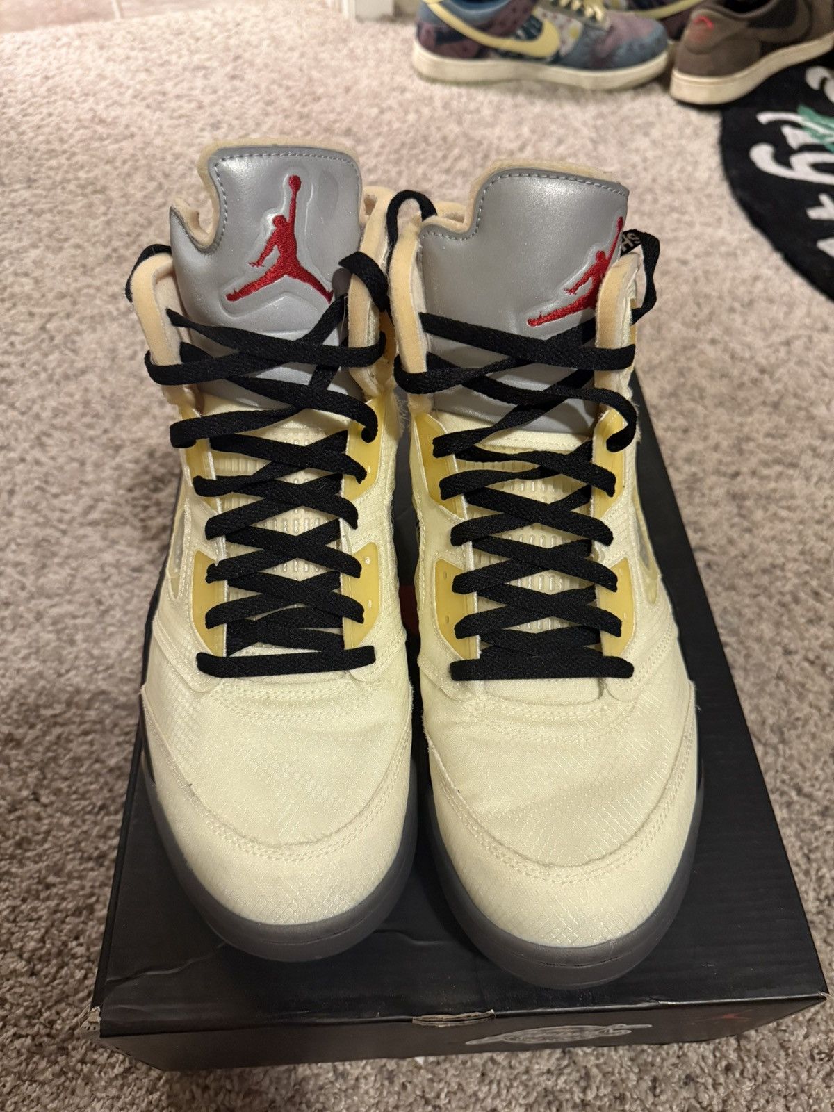 Jordan Brand × Off-White OFF WHITE JORDAN 5 SAIL Size US 12.5 / EU 45-46 - 3 Thumbnail