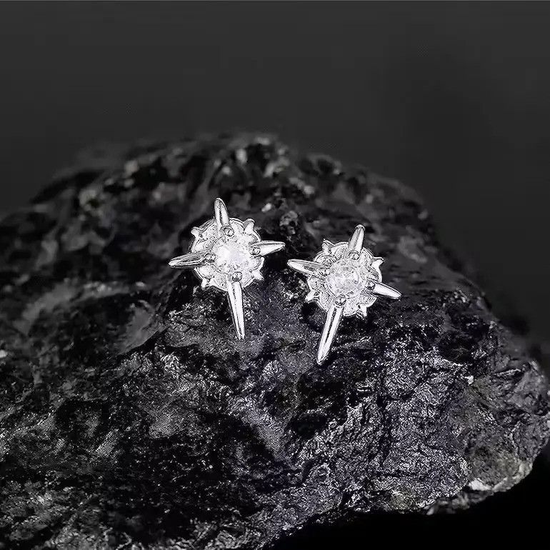 Jewelry Goth North Star Magnetic Earrings Size ONE SIZE - 2 Thumbnail
