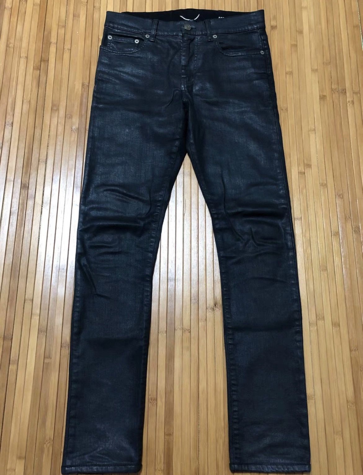 image of Saint Laurent Paris Saint Laurent 15Ss Wax Brushed Jeans in Black, Men's (Size 29)