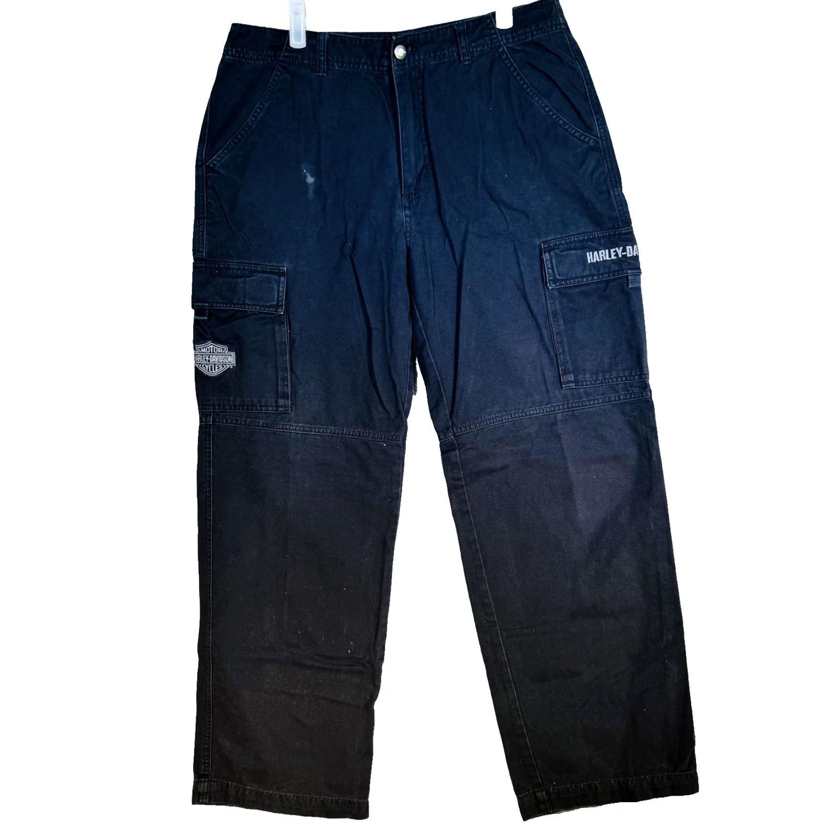 Harley Davidson Harley-Davidson Jeans Mens 34x28 Black Dark Wash Straight Relaxed Denim Zip Fly Relaxed Straight Fit Pockets Logo USA Biker Motorcycle 5-Pocket Design Size US 34 / EU 50 - 5 Thumbnail