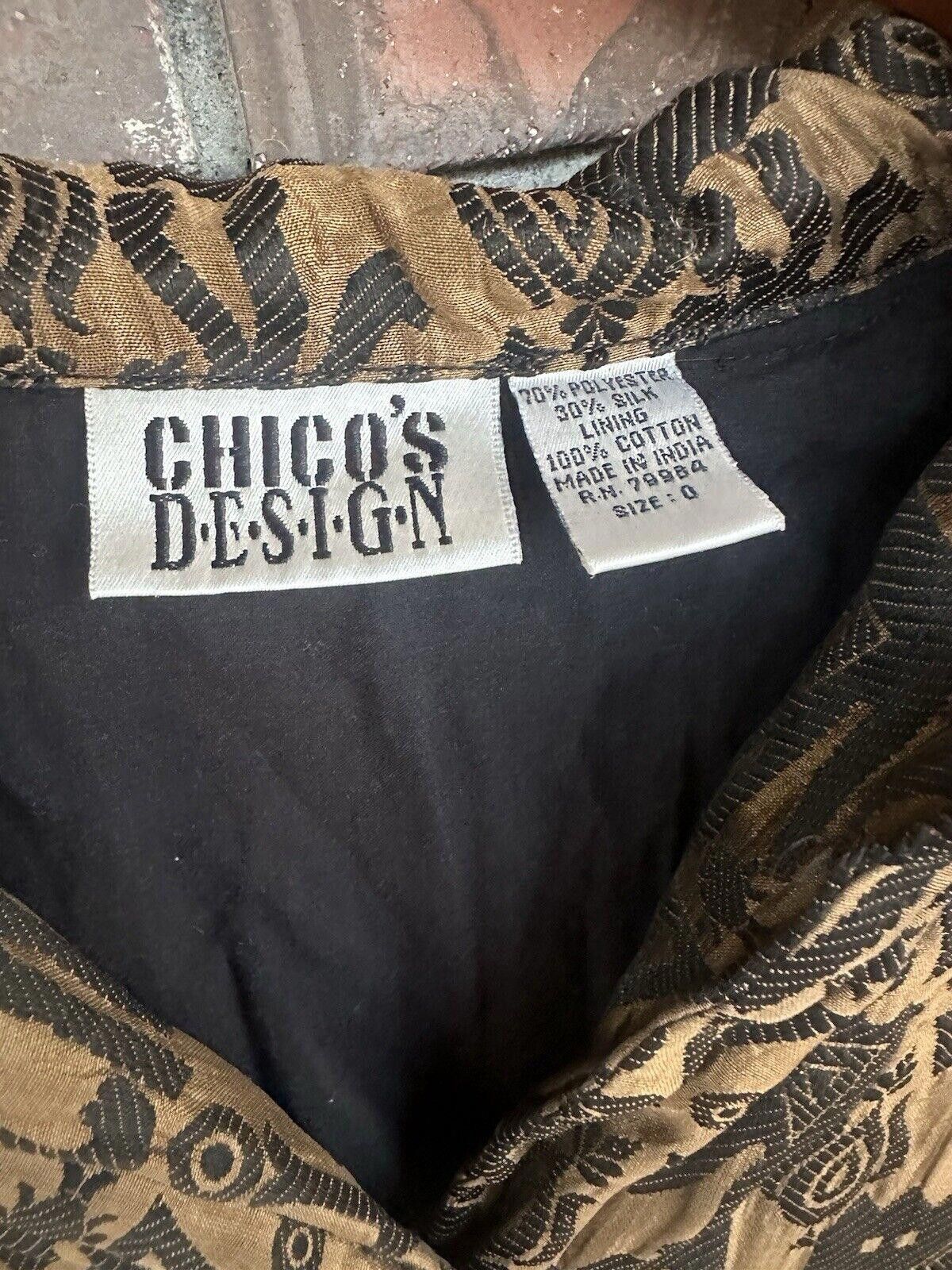Chicos Vintage Chicos Design Blazer Size 0 Gold XS Extra Small 90s Size XS / US 0-2 / IT 36-38 - 3 Thumbnail