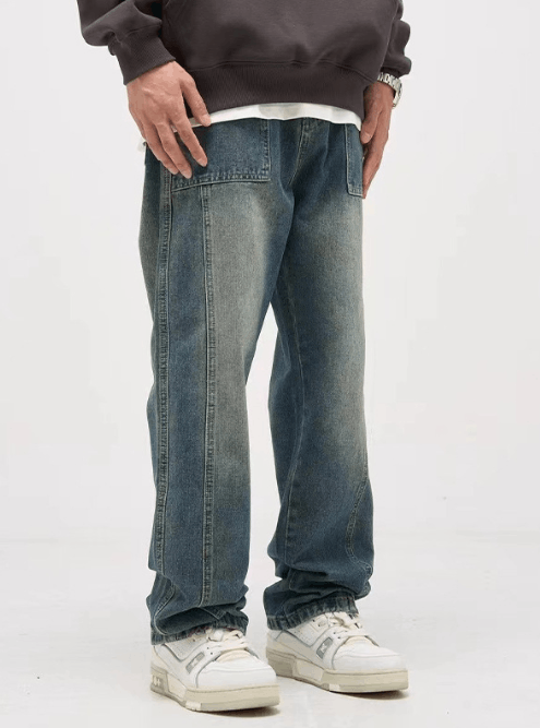 Japanese Brand × Jean American retro washed distressed loose all-match jeans Size US 32 / EU 48 - 3 Thumbnail
