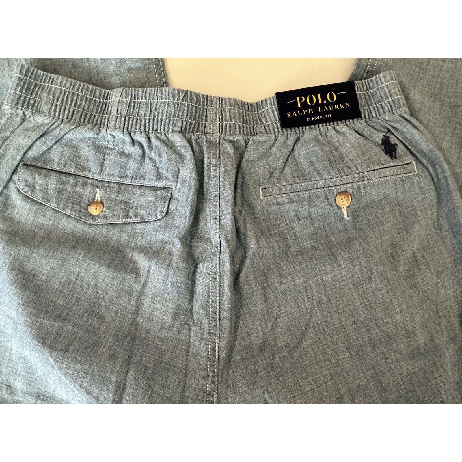 Polo Ralph Lauren Polo Ralph Lauren Prepster M Classic Fit Blue Chambray Pants Size US 30 / EU 46 - 11 Thumbnail