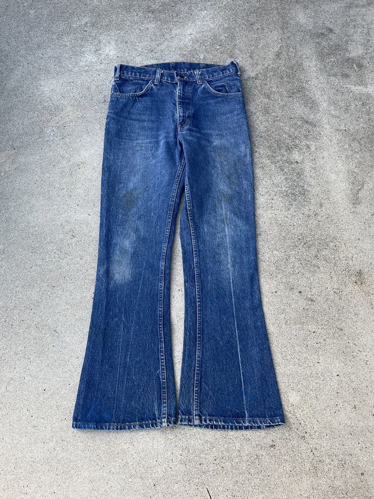 Image of Levis x Vintage VTG 70’S Levi’S 646 Orange Tab Bellbottom Faded Jeans 30X30 in Blue, Men's