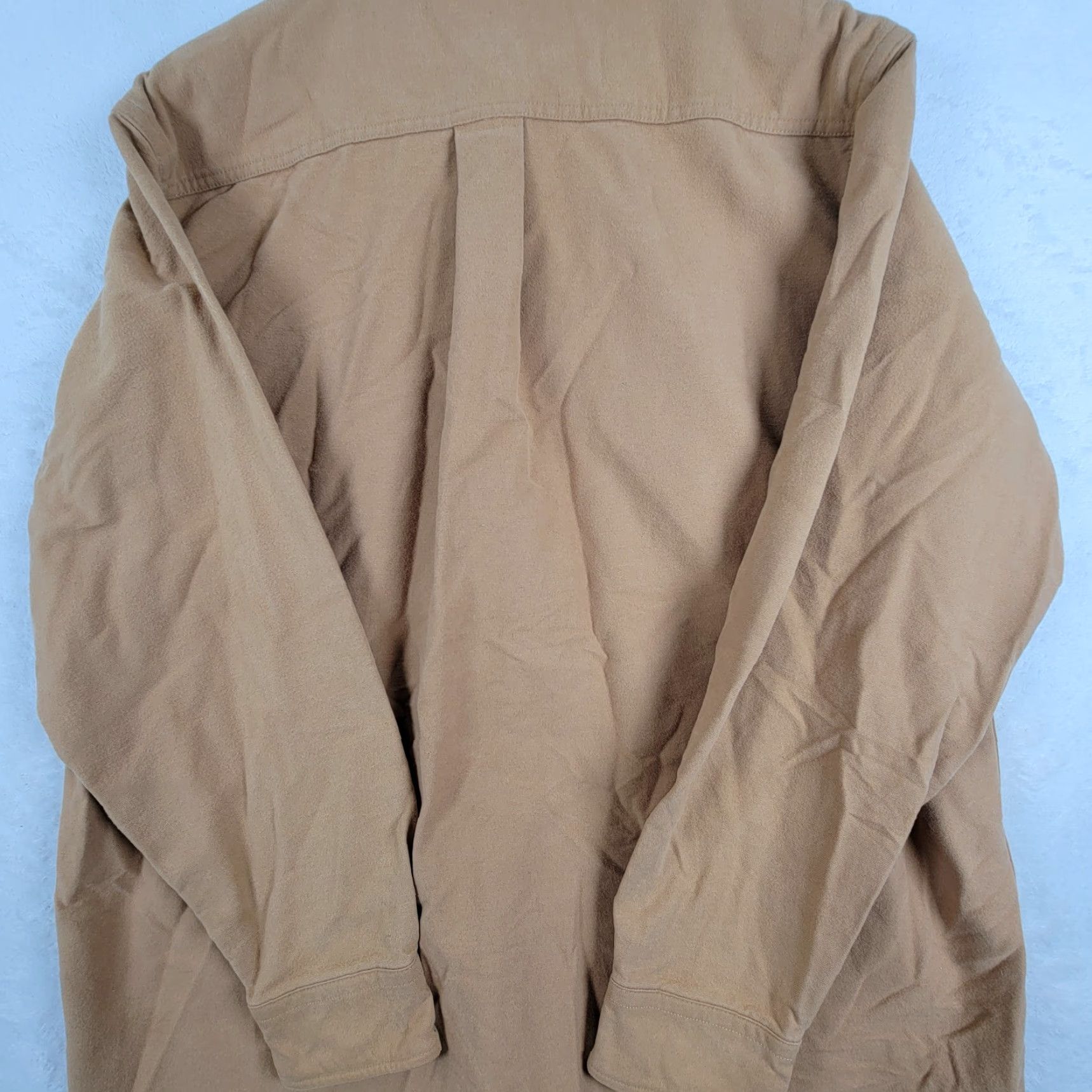 Vintage LLBEAN Workwear Fleece Lined Shirt Jacket Adult Large Tan Brown Shacket Plaid Lined 90s Grunge Retro Casual Workwear Mens Size US L / EU 52-54 / 3 - 4 Thumbnail