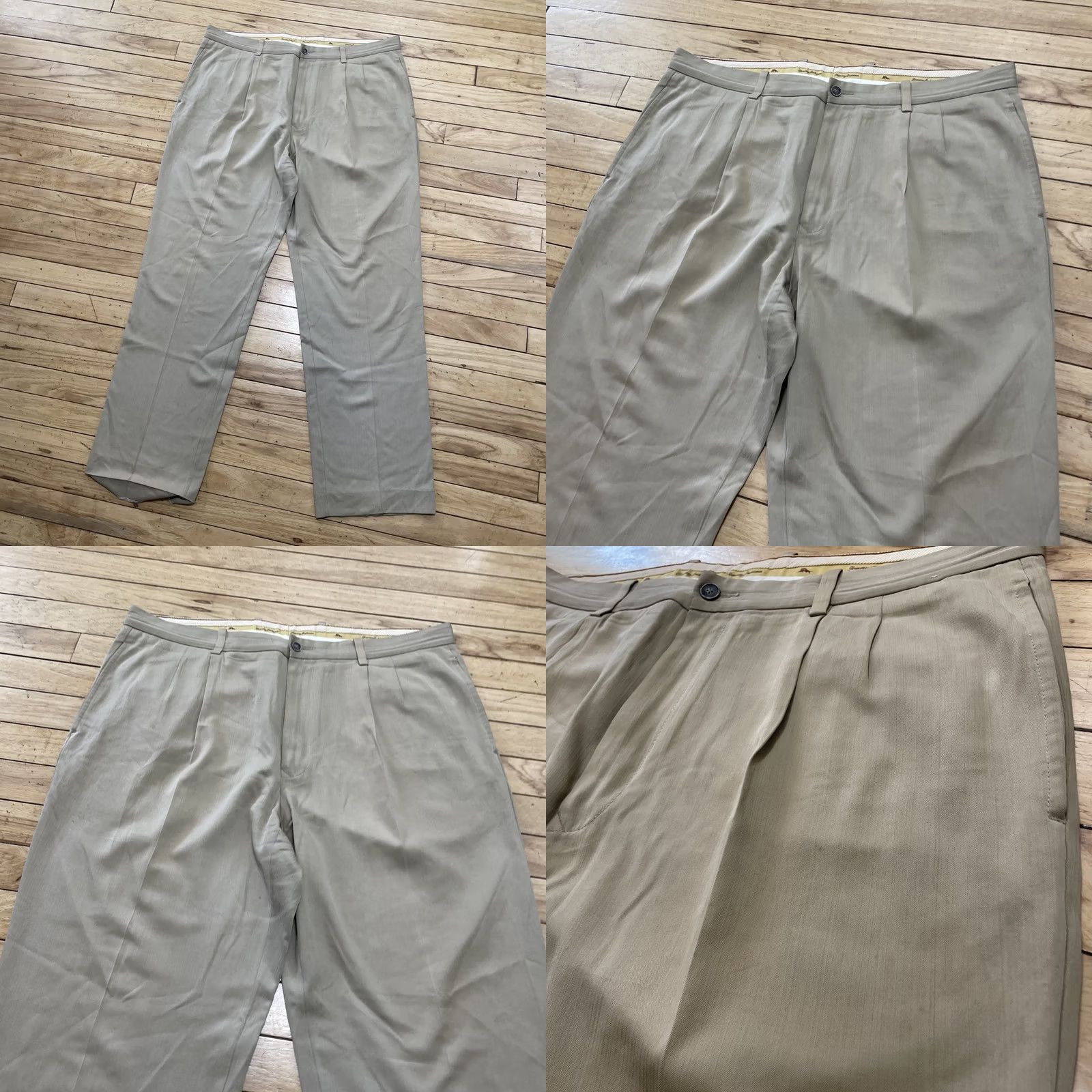 Tommy Bahama Tommy Bahama Pants Men 38x32 Silk Sand Pleat High Relax Trouser Grunge Size US 38 / EU 54 - 9 Thumbnail