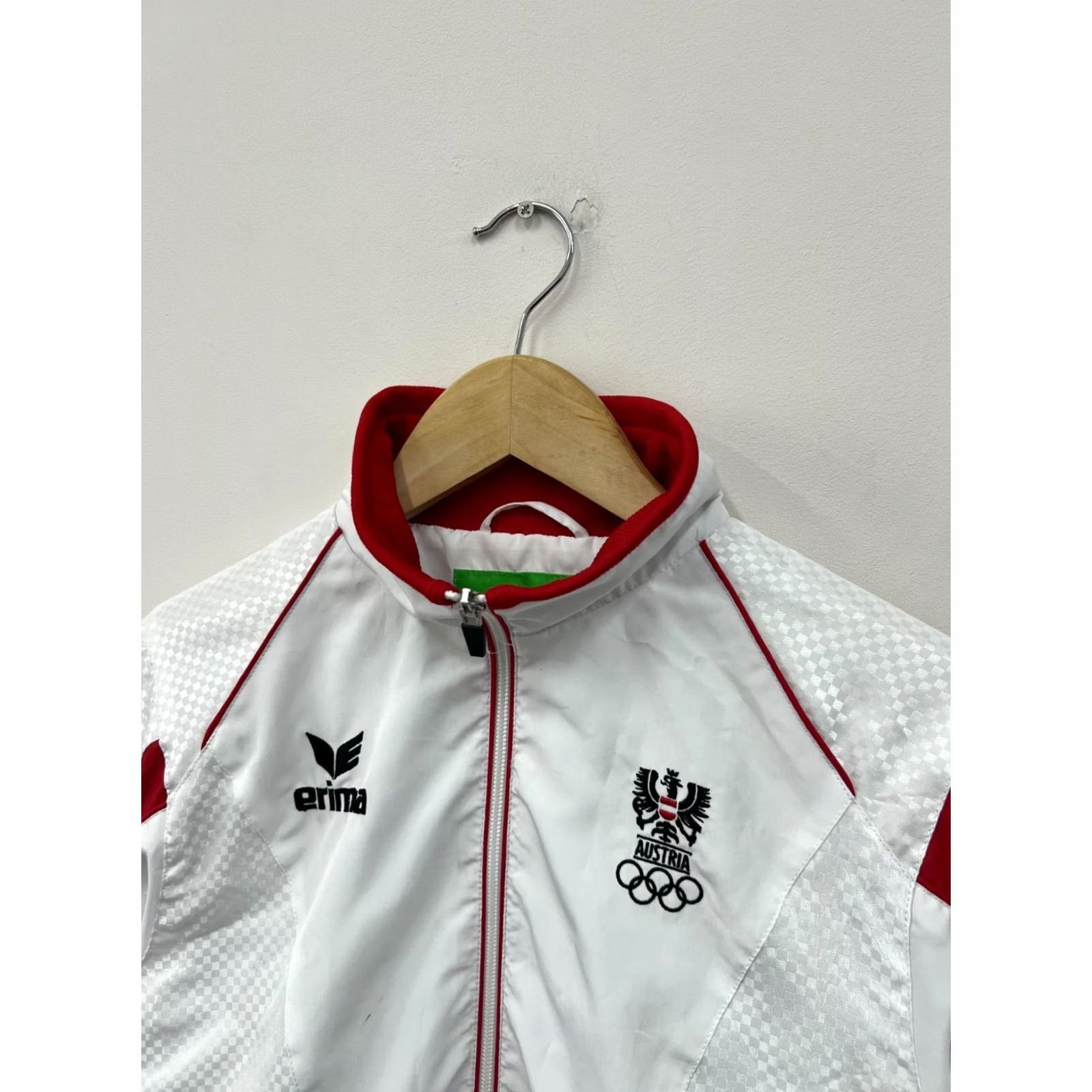 Erima ERIMA Austria Olympic Team Track Jacket Women M White 100% Polyester Zip Long Sleeve Activewear Shirt Womens Jacket Size M / US 6-8 / IT 42-44 - 3 Thumbnail