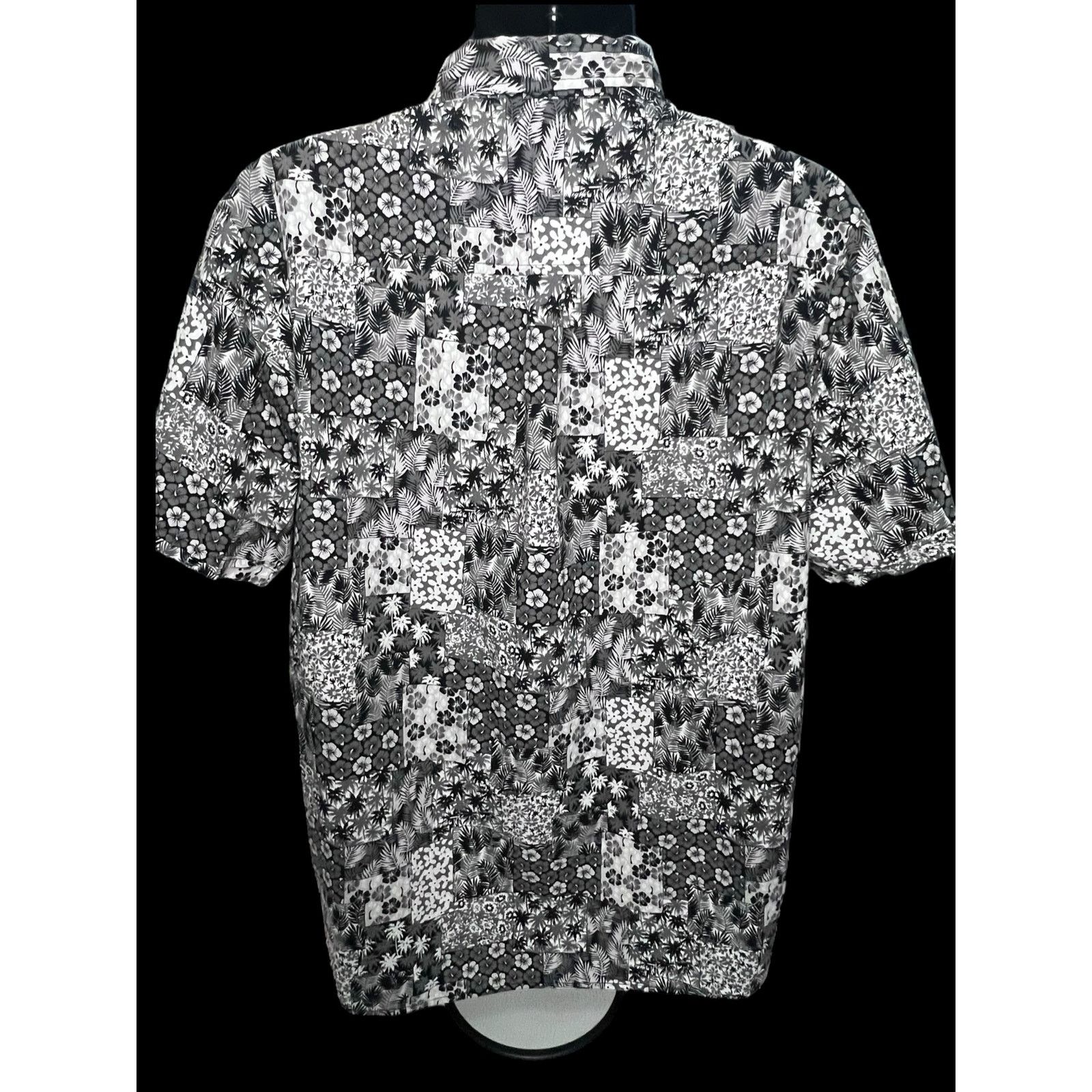 Other SSLR Men’s XL Hawaiian Shirt Black White Patch Floral Aloha Size US XL / EU 56 / 4 - 3 Thumbnail