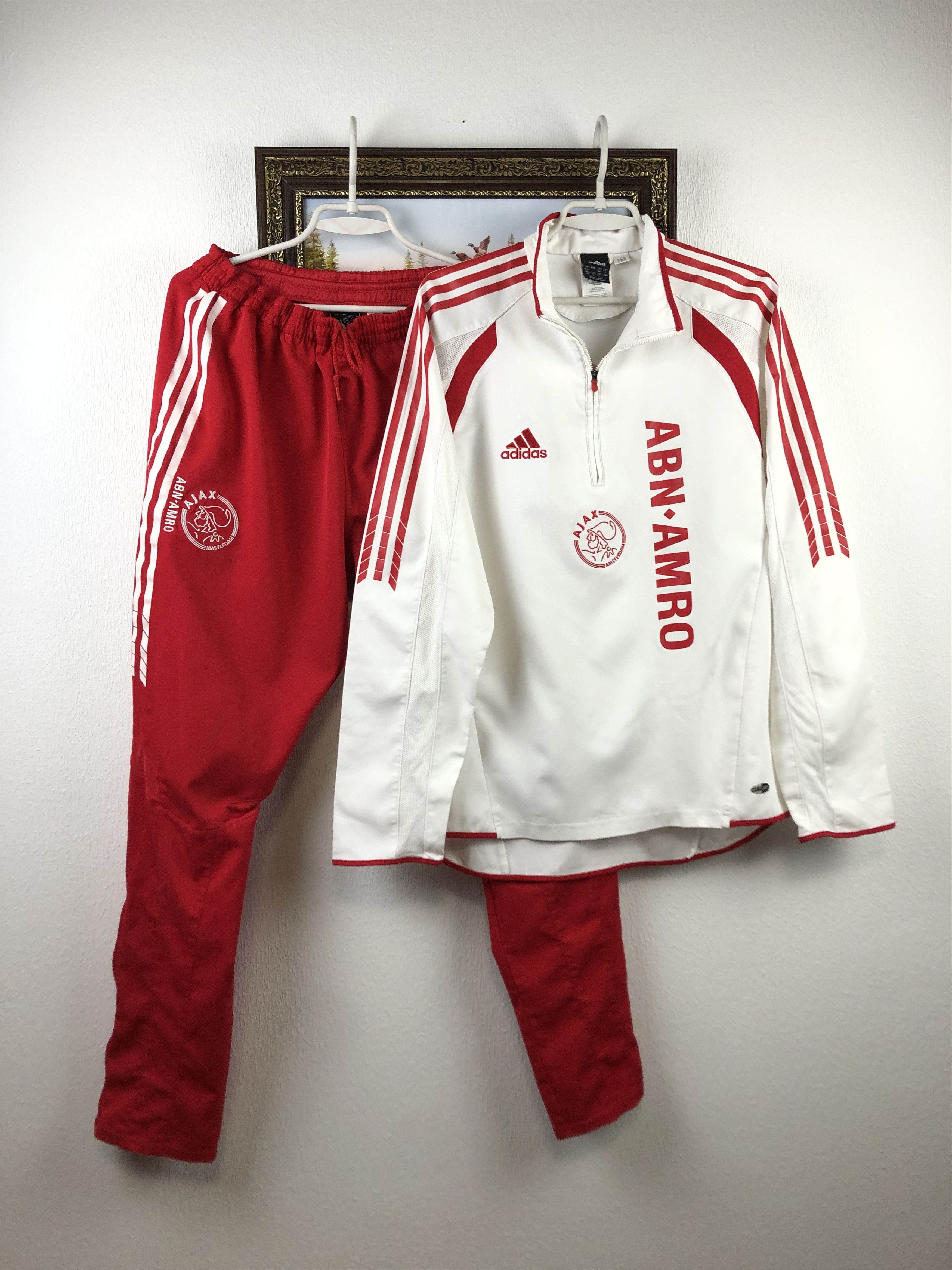 Adidas Vintage Ajax Suit Tracksuit Pants Jacket Track Soccer Size US M / EU 48-50 / 2 - 1 Thumbnail