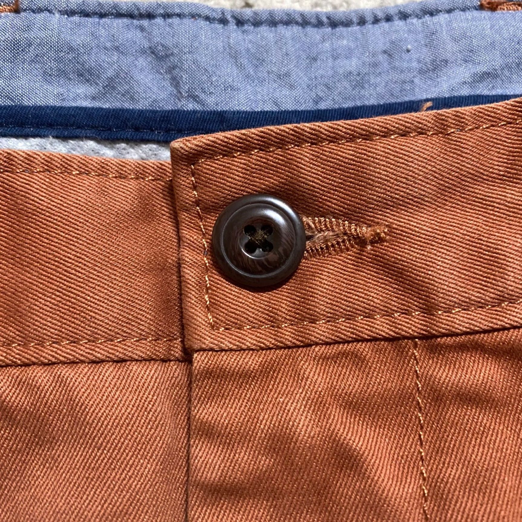 Vintage L.L. Bean Mens Pants Chino Straight Flat Front 35x34 Orange Regular Rise Mens Size US 35 - 4 Thumbnail