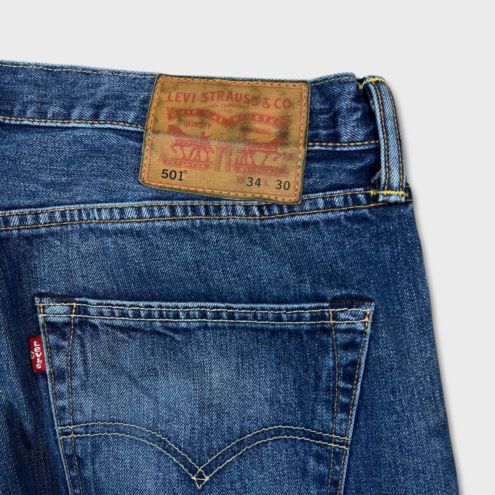 Levi's × Vintage Levi's 501 Jeans 34x30 Blue Original Fit Straight Leg Denim Size US 34 / EU 50 - 9 Thumbnail