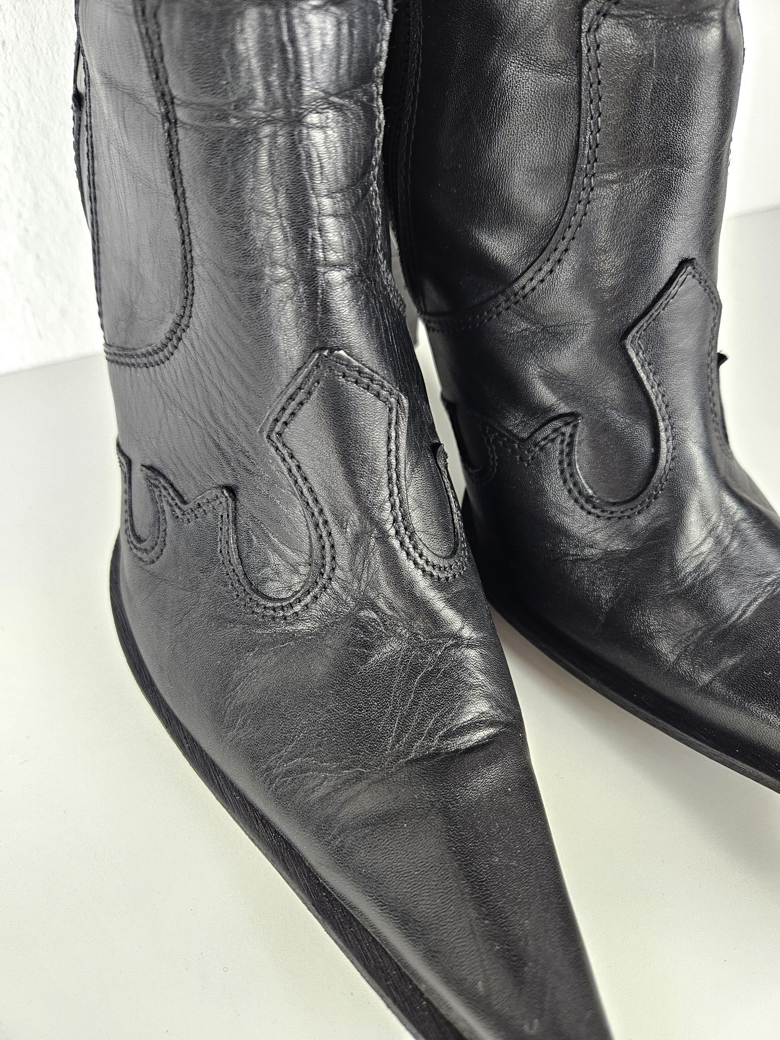 Vintage Vintage leather high heel pointed toe cowboy boots Size US 10 / IT 40 - 15 Thumbnail