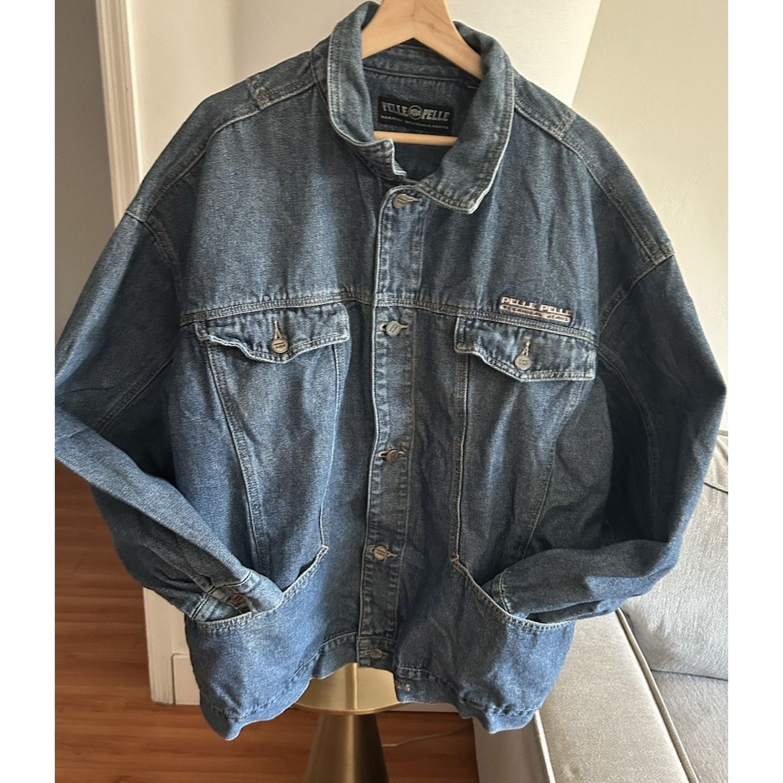Pelle Pelle PELLE PELLE Marc Buchanan Y2K Denim Jacket XXL Blue Trucker Size US XXL / EU 58 / 5 - 2 Thumbnail