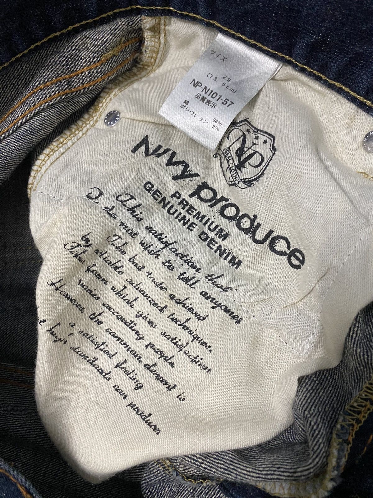 Japanese Brand Navy Produce Distressed Denim Faded Japanese Jeans Size US 29 - 6 Thumbnail