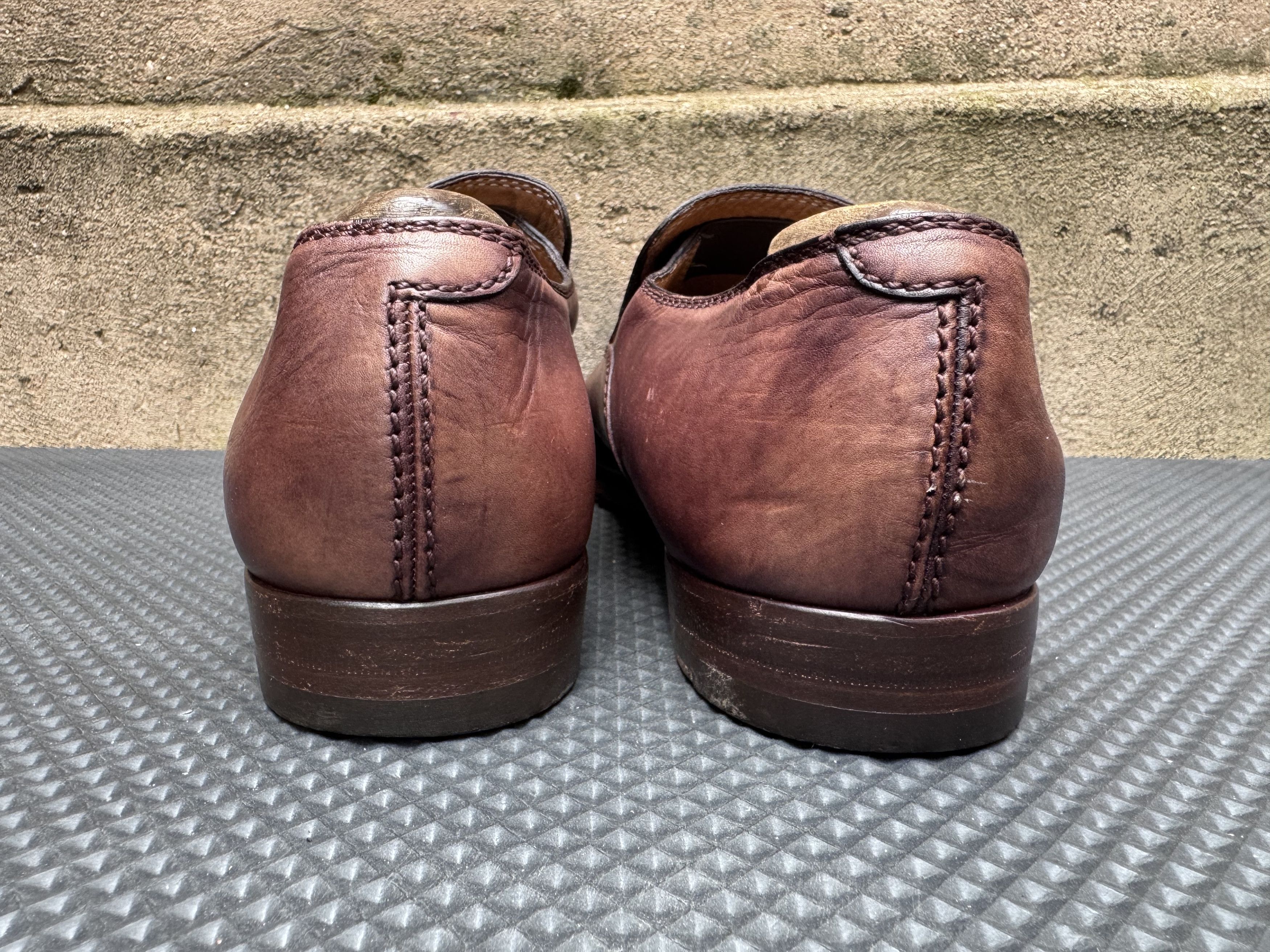 Gucci Gucci Leather Slip on Loafer Signature Brown Antiqued Size US 8 / EU 41 - 4 Thumbnail
