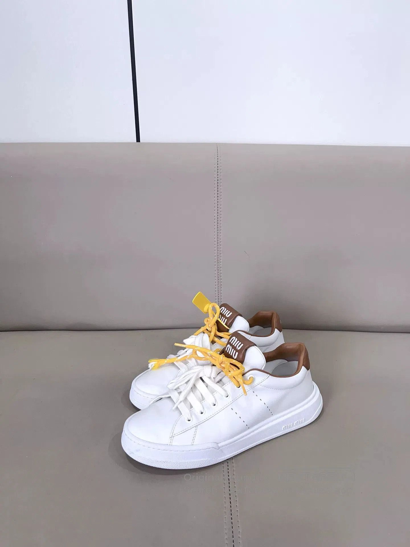 Miu Miu Miu Miu White Brown Sneakers. Size US 9.5 / IT 39.5 - 2 Thumbnail