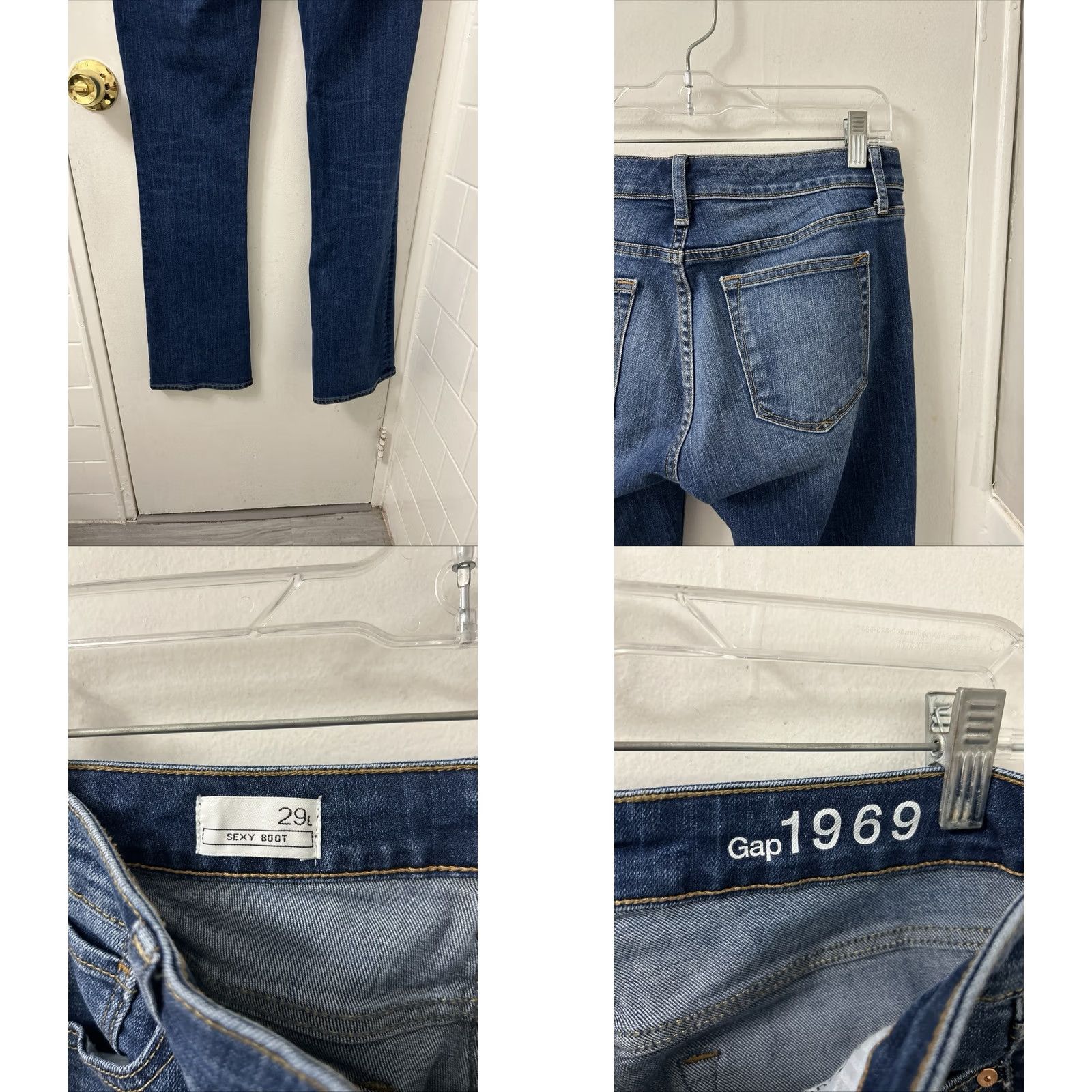 Gap Gap 1969 Sexy Bootcut Jeans Womens 29x34 Medium Wash Blue Stretch Denim Size 29" - 8 Thumbnail