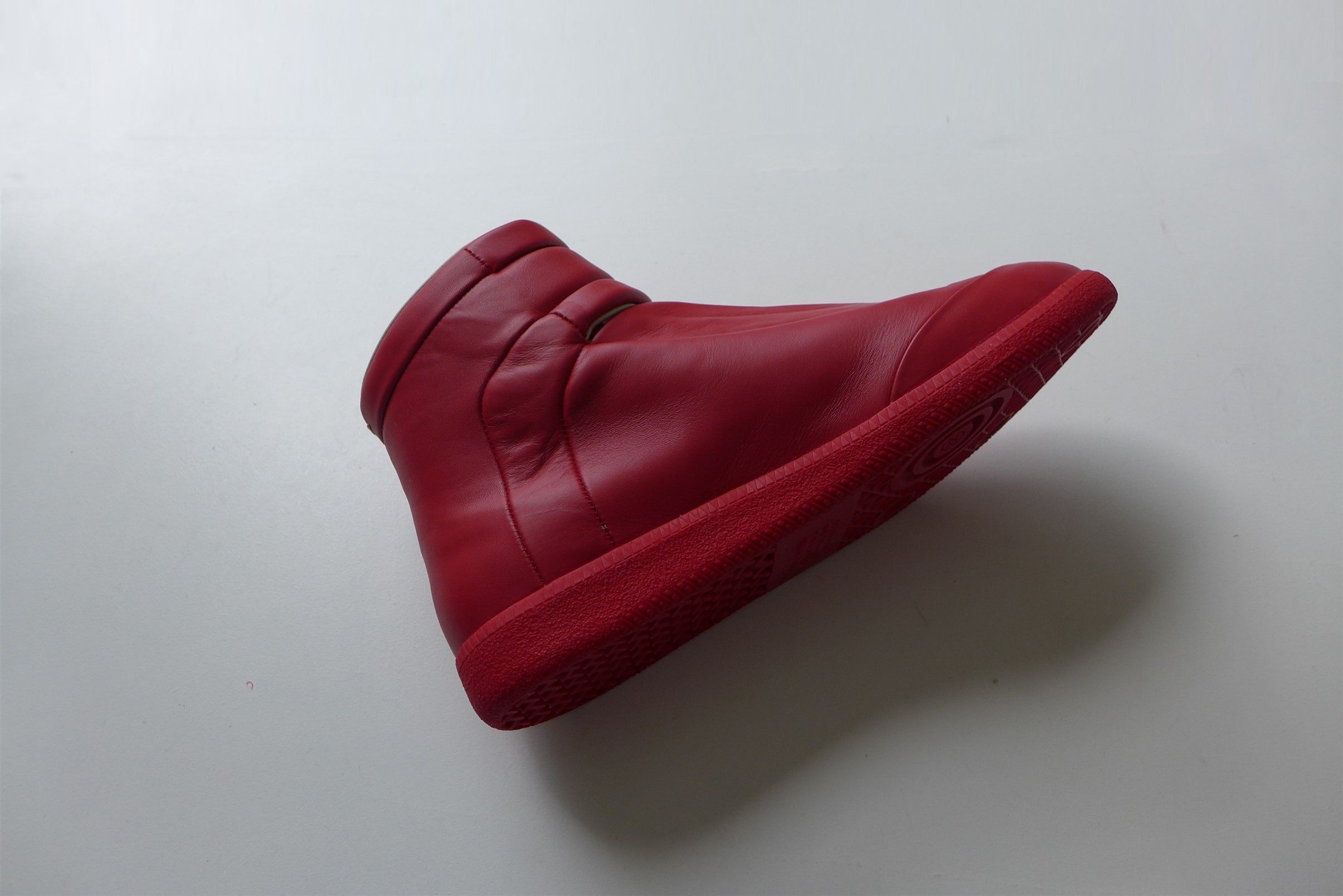 Maison Margiela Margiela Future High Sneakers - Red Leather Size US 8 / EU 41 - 11 Thumbnail