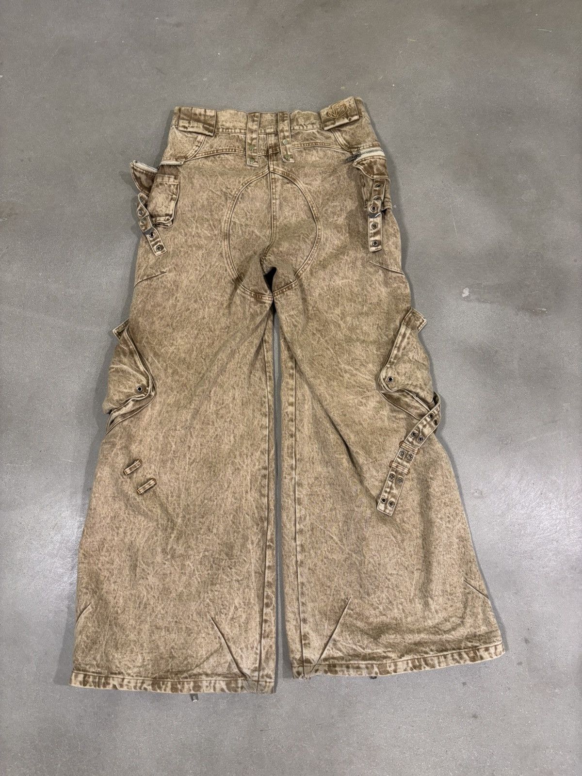 No Faith Studios No Faith Studios Beige Baggy Heavy Cargo Size US 35 - 2 Thumbnail