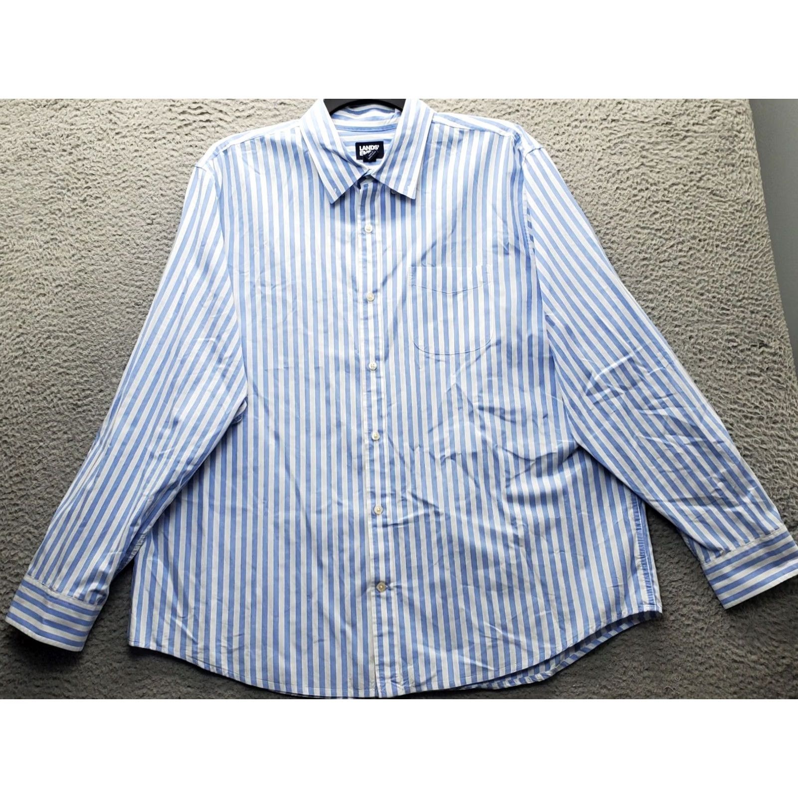 Lands' End Lands' End Dress Shirt Mens XXL Multi Striped Traditional Fit Button Down EUC Shirt Mens Size XXL Multicolor Striped Dress Shirt Size 48R - 2 Thumbnail