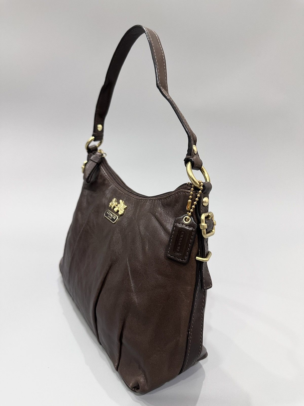 Coach Coach Brown Leather Pleated Hobo Bag Size ONE SIZE - 4 Thumbnail