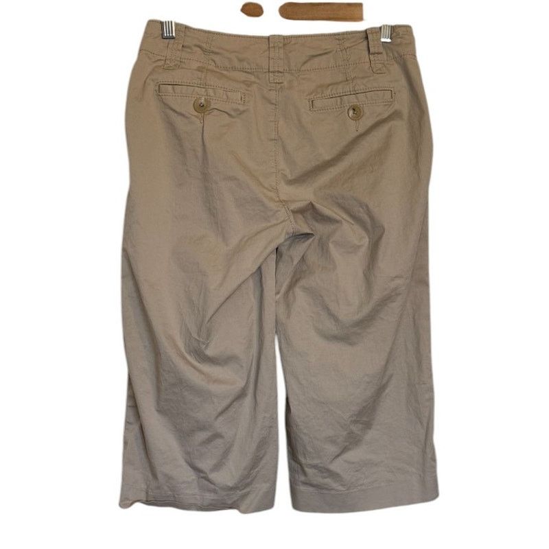 Banana Republic Banana Capris Women 4 Beige Martin Wide Leg Stretch Summer Size 27" / US 4 / IT 40 - 4 Thumbnail