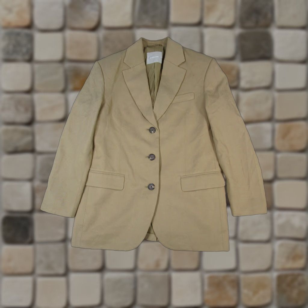 Everlane Overcoat Womens 2 Brown Jacket Coat Long Sleeve Long Button Polyester Lyocell Solid Cotton Lining Regular Size 2 Womens