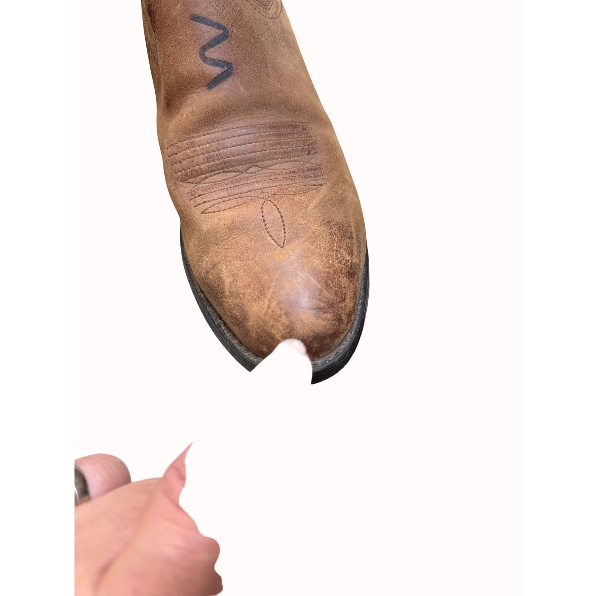 Ariat Ariat men’s brown leather western boots shoes 8B SKU 5548 Size US 8 / EU 41 - 6 Thumbnail