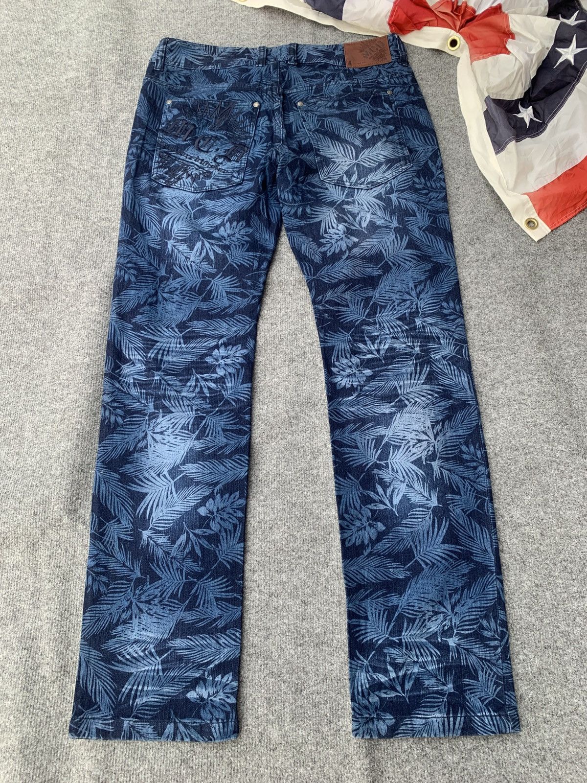Japanese Brand MCD V.O.D Core Division All Over Floral Print Denim Jeans. Size US 34 / EU 50 - 2 Thumbnail