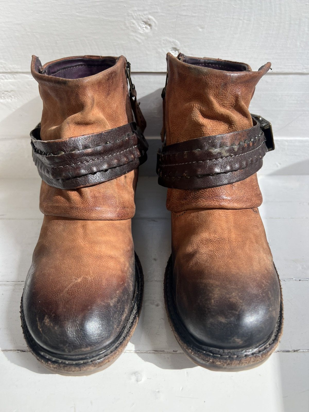 A.S.98 AS98 Airstep Leather Biker Zipper Boots Women Size 36 Size US 6 / IT 36 - 2 Thumbnail