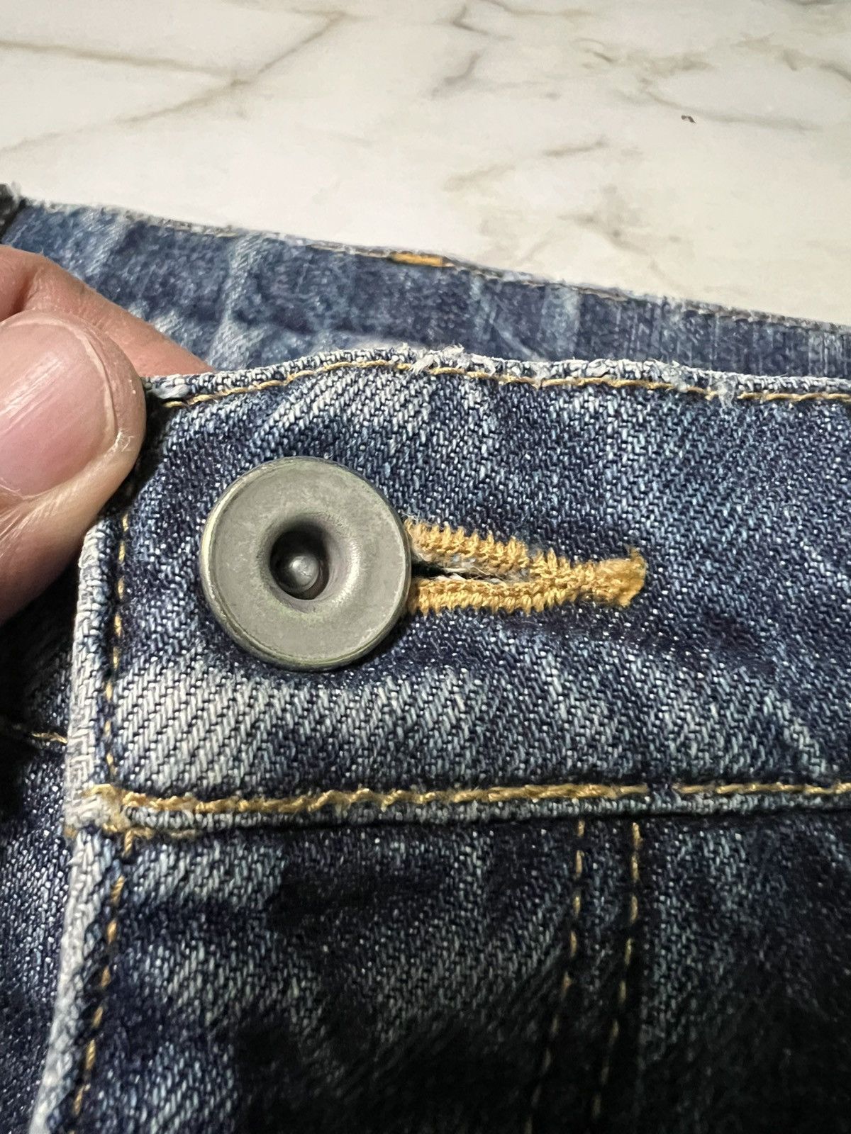 Attachment × If Six Was Nine × PPFM 💥Insane 90’s Japanese Attachment Curved Distress Flare Jean Size US 30 / EU 46 - 10 Thumbnail