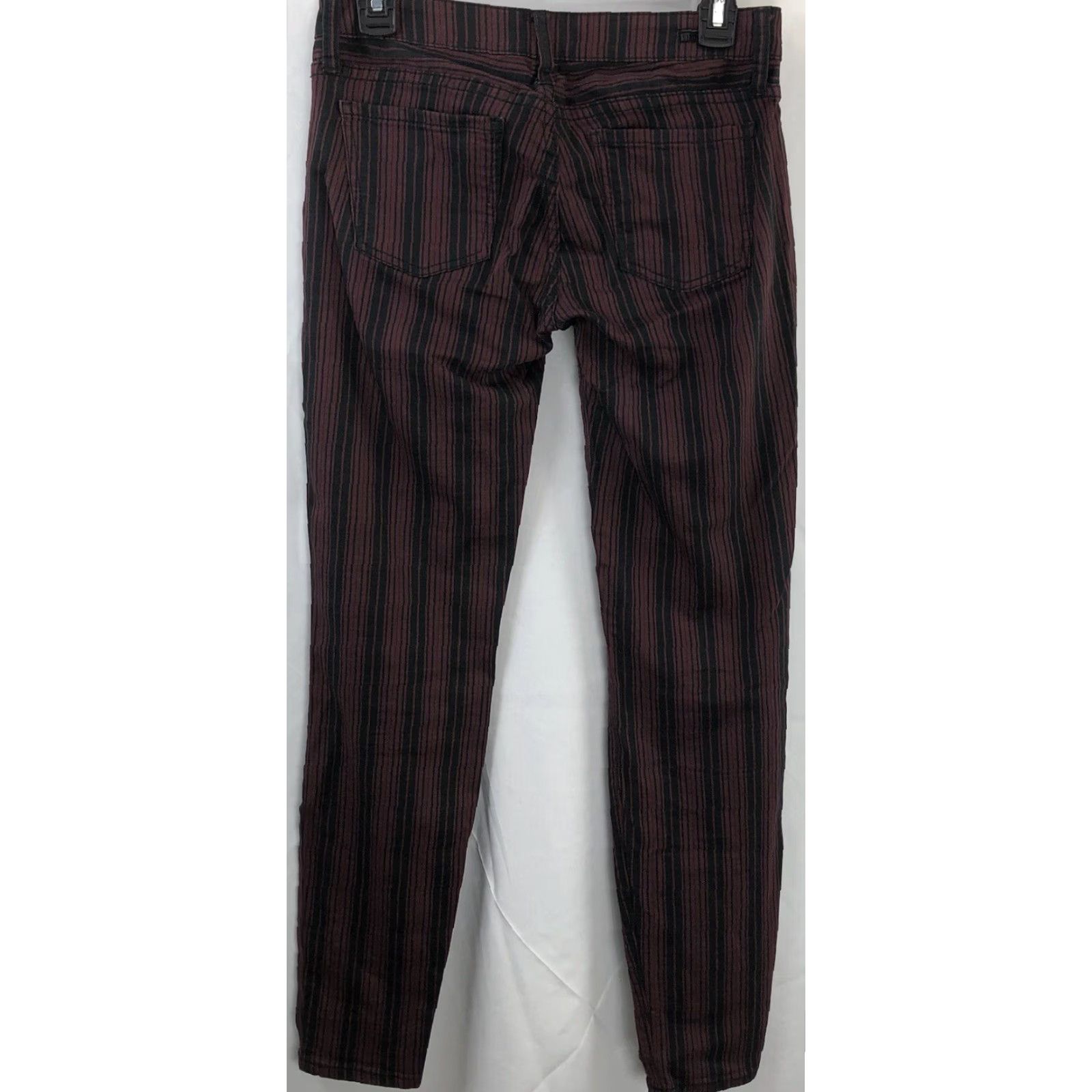 Vintage KUT from the Kloth Jennifer Ultra Skinny Pants 0 Brown Stripe 28"W Denim Low Rise Size 25" / US 0 / IT 36 - 2 Thumbnail