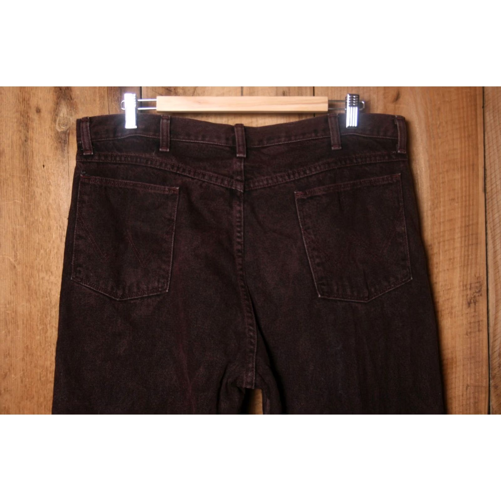 Wrangler VINTAGE Wrangler Jeans Burgundy 37x32 Tapered Fit 37 Waist 38x34 Made in USA Mens Denim Clothing Shirt? Size US 37 - 5 Thumbnail