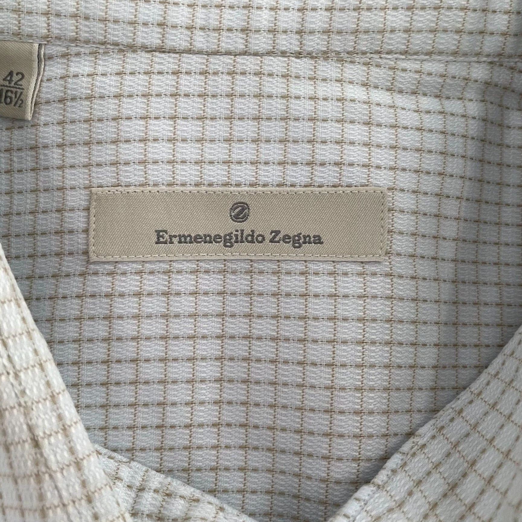 Ermenegildo Zegna VINTAGE Ermenegildo Zegna Shirt Mens Long Sleeve Button Up 16.5/42 Blue Checkered Casual Business Size US L / EU 52-54 / 3 - 5 Thumbnail