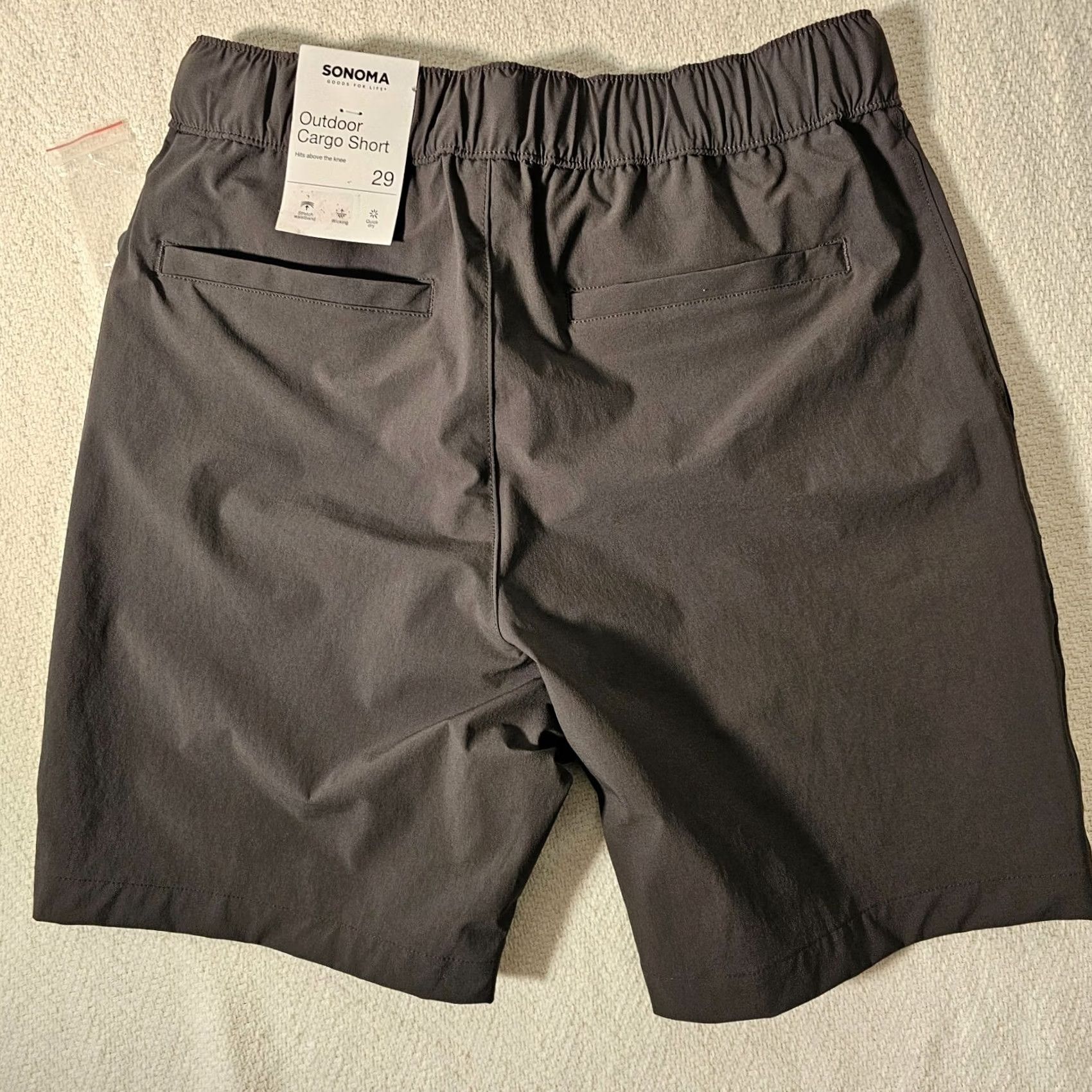 Vintage VINTAGE Sonoma Outdoor Cargo Shorts Mens 29 Gray Nylon Stretch Belted Elastic Waist NEW Size US 29 - 7 Thumbnail