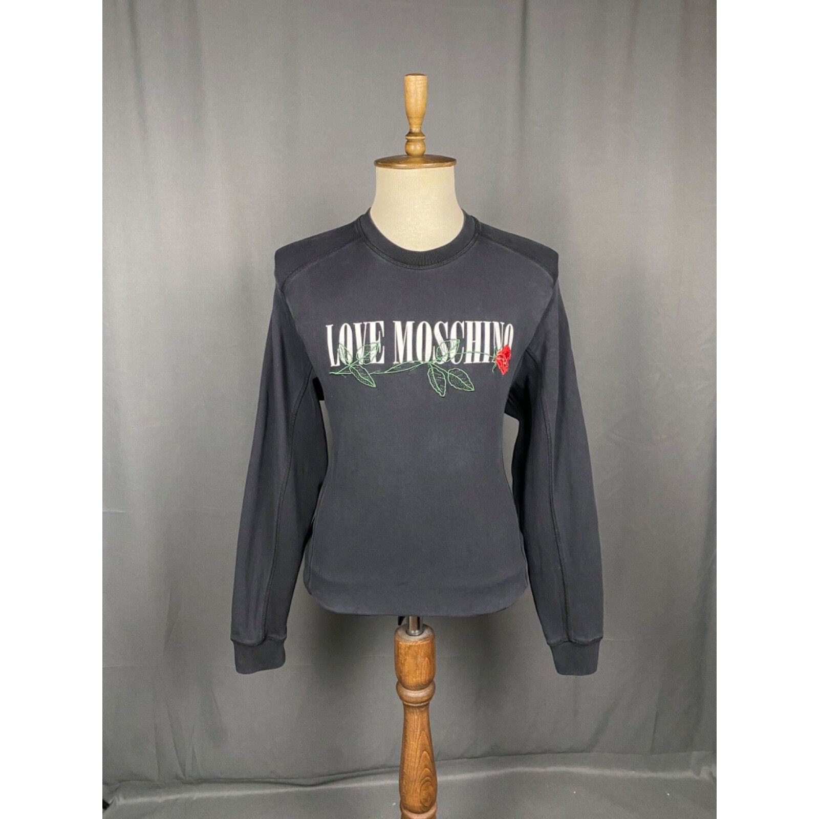 Moschino Love Moschino Big Logo Men's Black Crewneck Sweater Size M Size US M / EU 48-50 / 2 - 3 Thumbnail