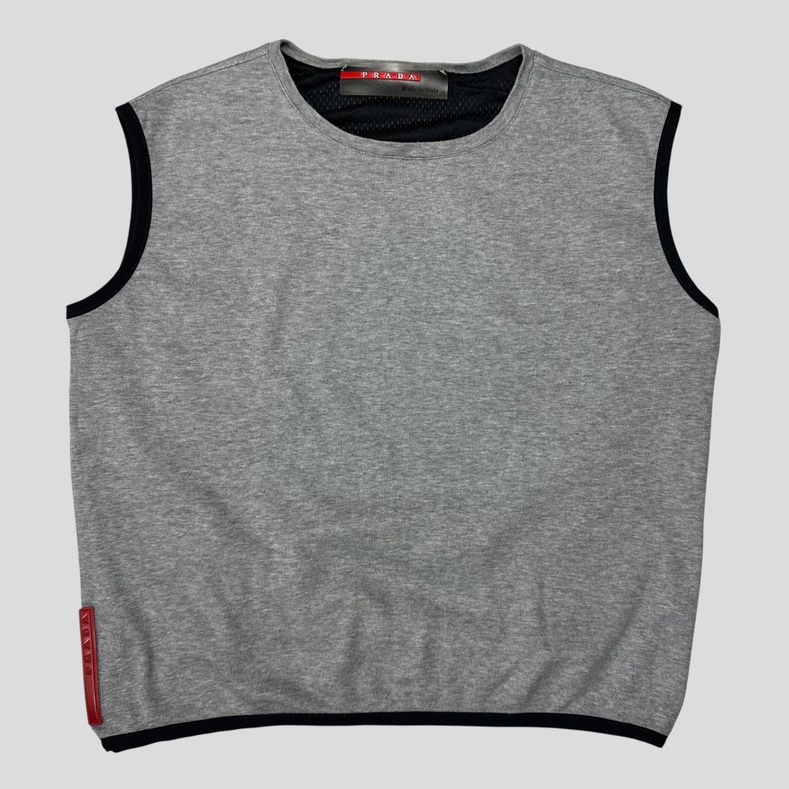 Prada Prada Sport SS99 Dual Layer Mesh Lined Cropped Sport Vest M Size S / US 4 / IT 40 - 1 Thumbnail