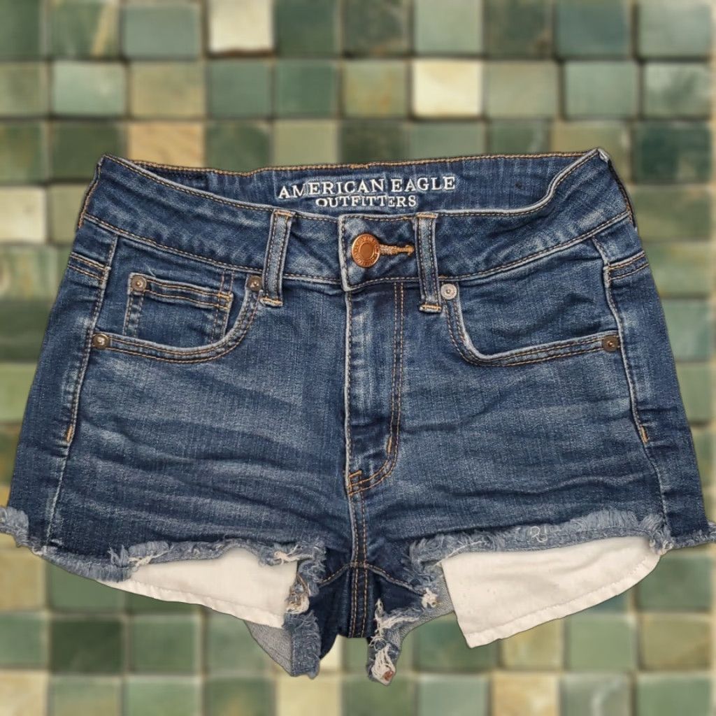 American Eagle Outfitters American Eagle Shorts Womens 2 Denim Micro Mini Shortie Super Stretch Cutoff Size 26" / US 2 / IT 38 - 1 Thumbnail