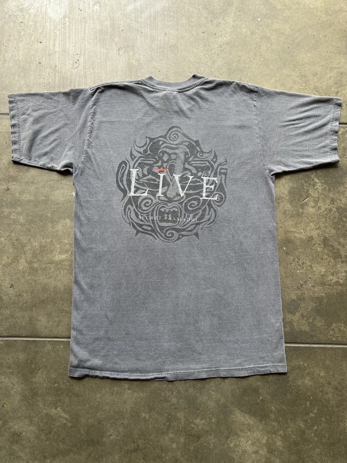 VTG 1997 Live Secret Samadhi Band Tee Shirt Throwing Copper