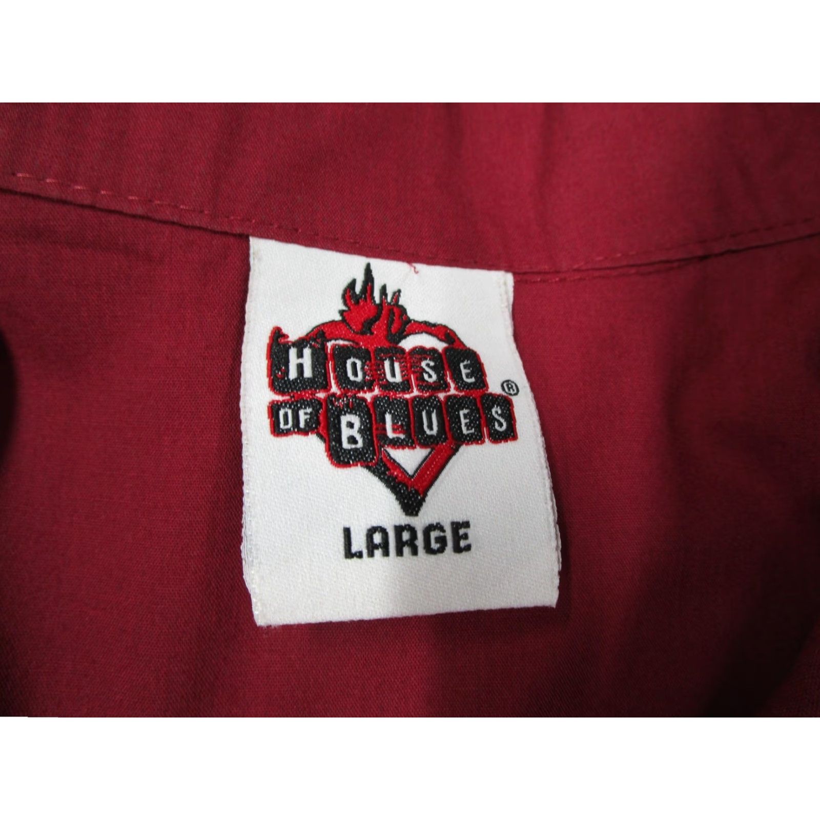 Vintage VINTAGE House Of Blues Shirt Mens Large Red Embroidered Bowling Button Up Music Y2K Size US L / EU 52-54 / 3 - 2 Thumbnail