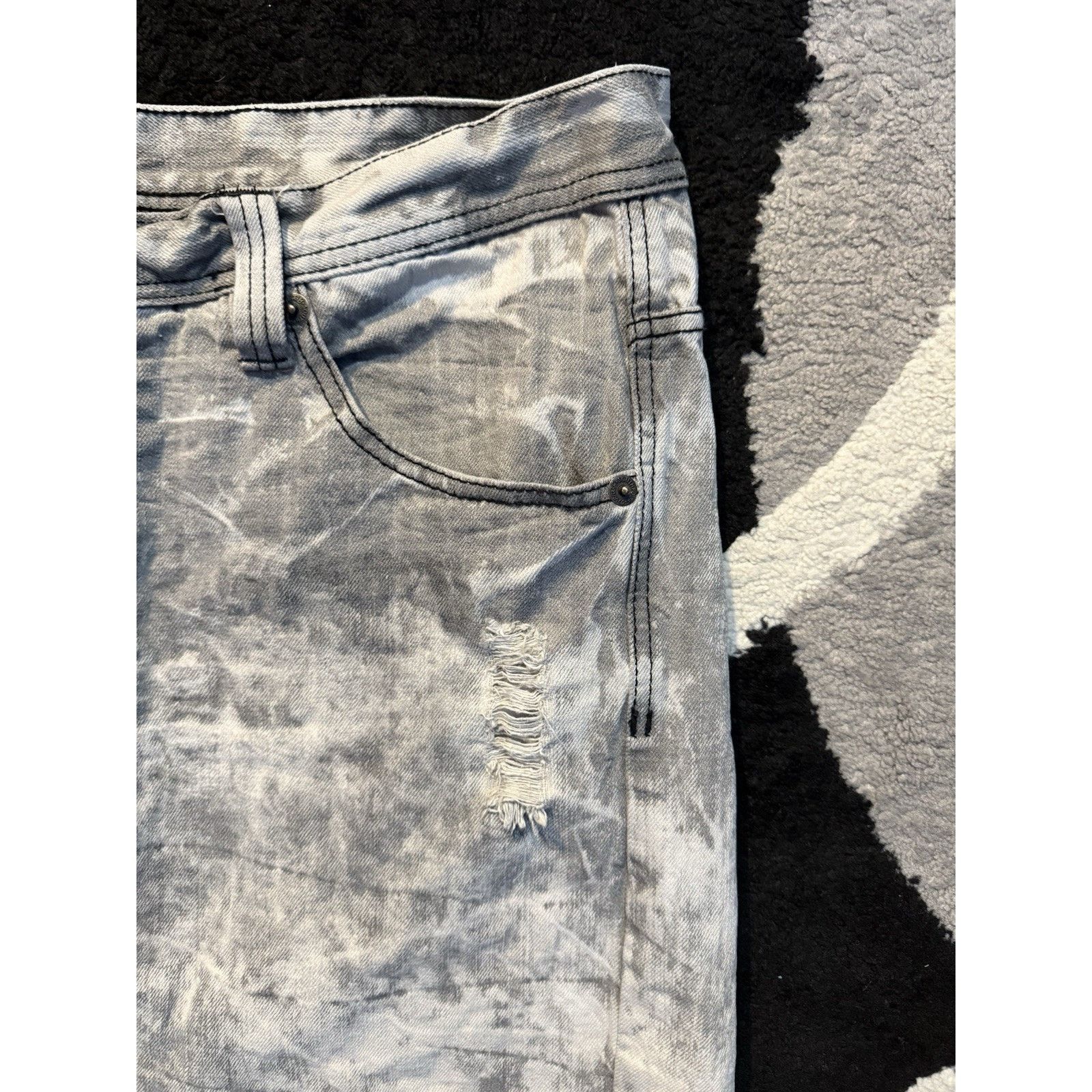 Southpole Southpole Acid Wash Jean Shorts Men 40 Y2K Baggy Distressed Size US 40 / EU 56 - 11 Thumbnail