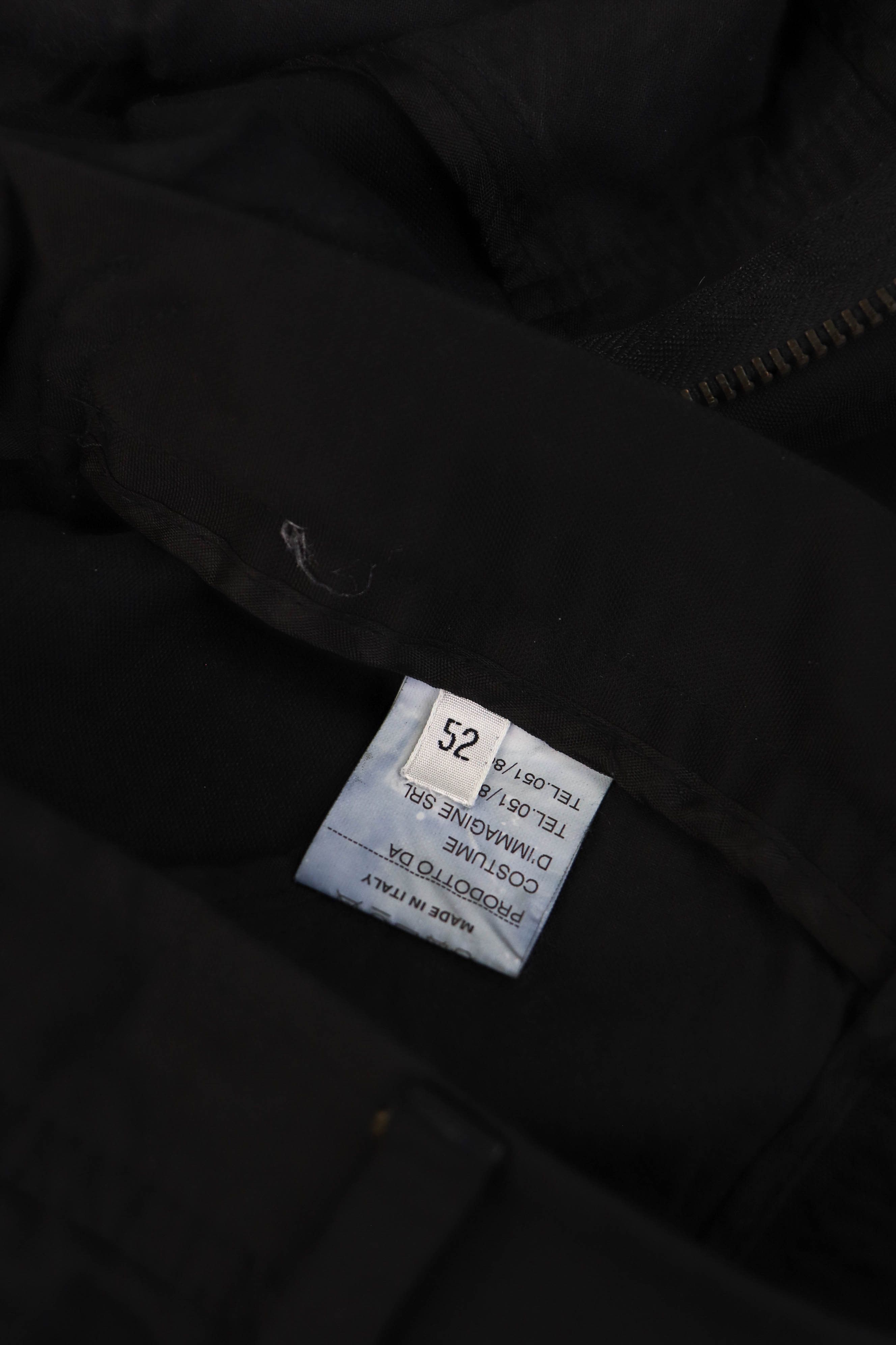 Vintage Daniele Alessandrini Italia Black Cotton/Wool Pants