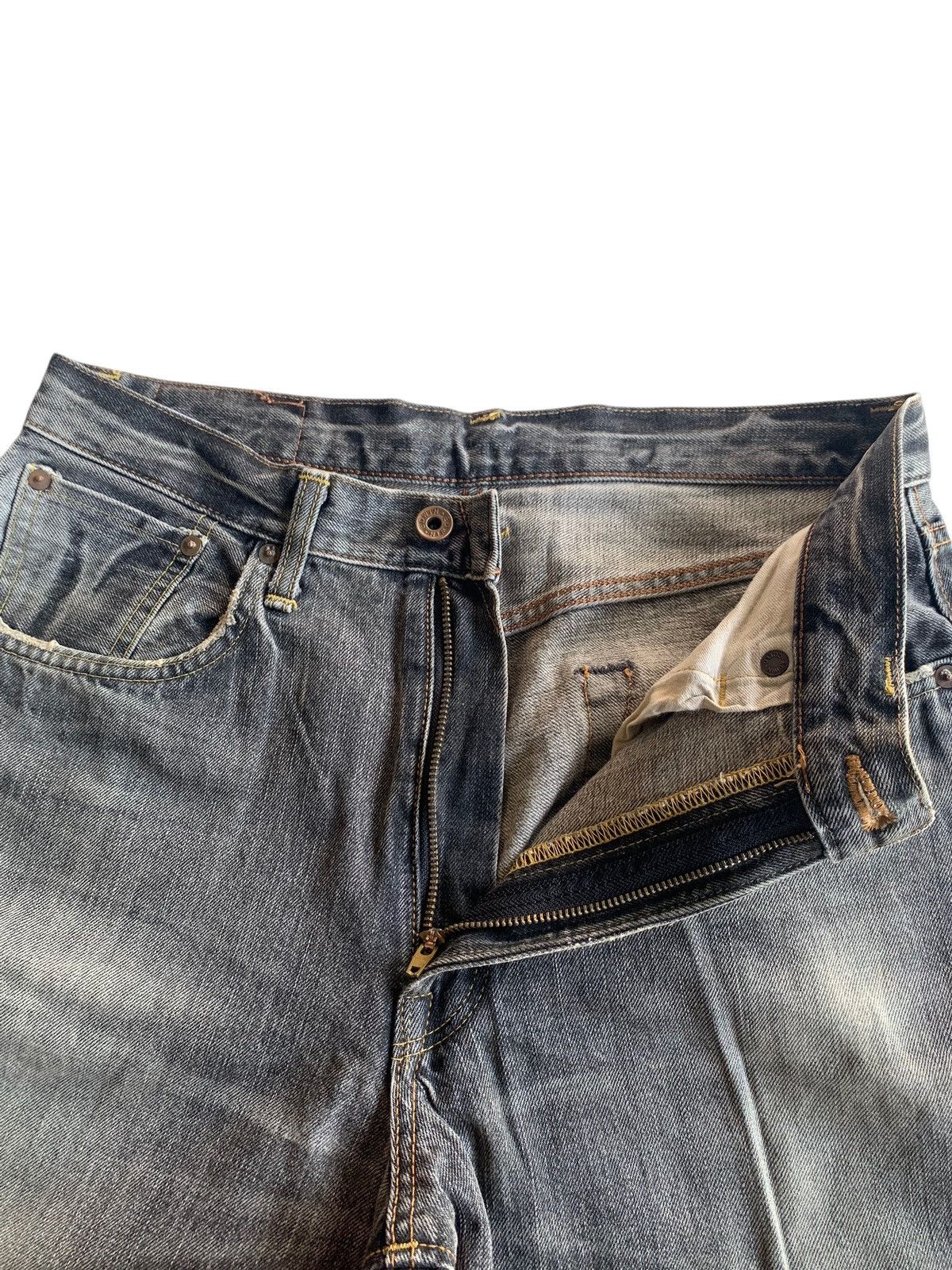 Edwin VINTAGE EDWIN 505Z SELVEDGE FADED & RUSTY DISTRESSED DENIM Size US 31 - 17 Thumbnail