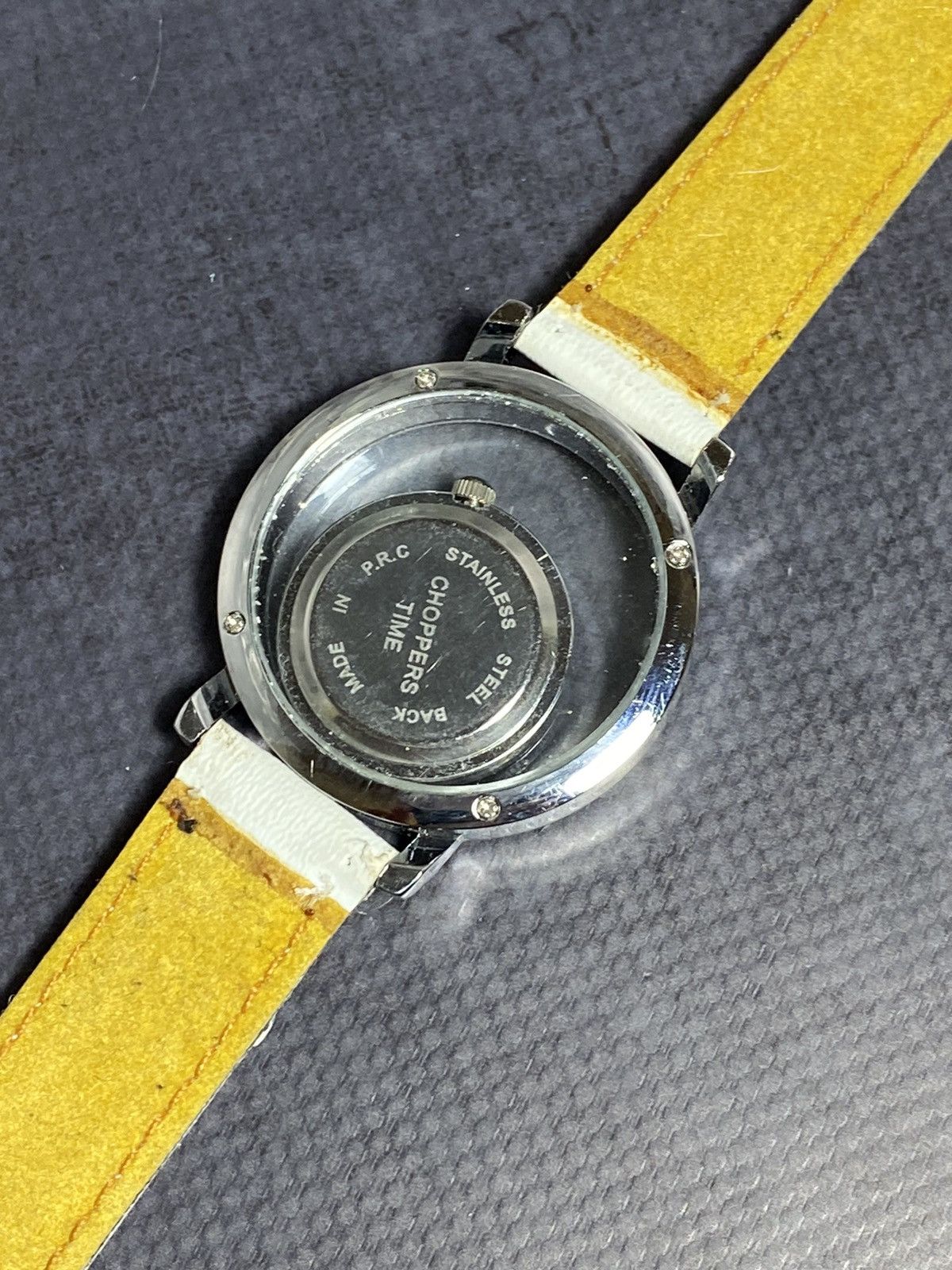 Jewelry × Vintage Choppers Floating Dial Crystal Watch White Elegance ⌚ Size ONE SIZE - 12 Thumbnail