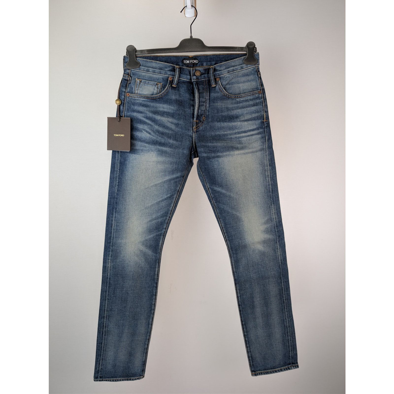 Tom Ford o1rshd1 Slim Fit Denim Jeans in Washed Dark Indigo Size US 32 / EU 48 - 10 Thumbnail