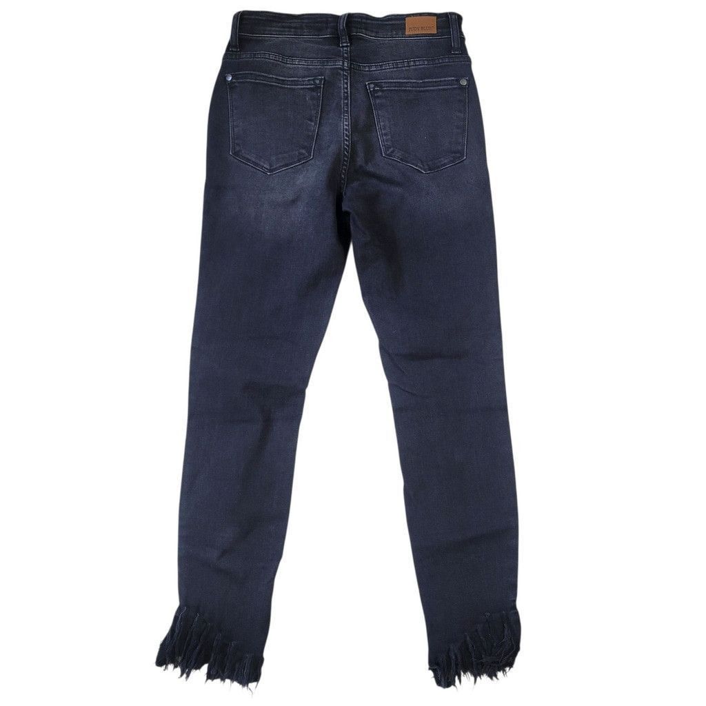 Judy Blue Judy Blue Black Skinny Fit Frayed Hem Ankle High Jeans 1/25 Size 25" / US 0 / IT 36 - 2 Thumbnail